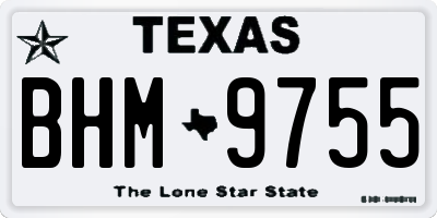 TX license plate BHM9755