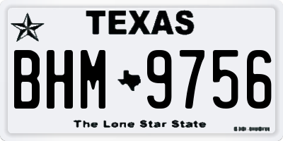 TX license plate BHM9756