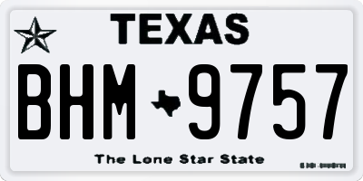TX license plate BHM9757