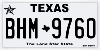 TX license plate BHM9760