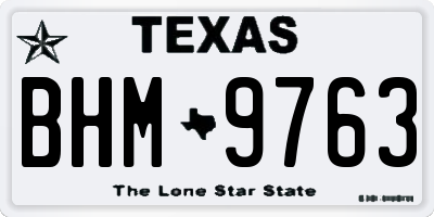 TX license plate BHM9763