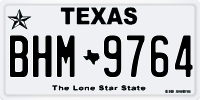 TX license plate BHM9764