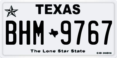 TX license plate BHM9767