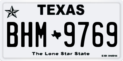 TX license plate BHM9769