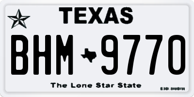 TX license plate BHM9770