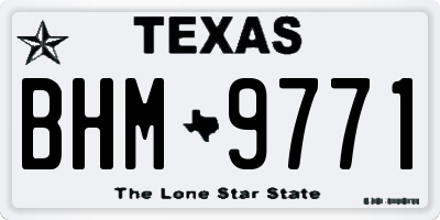 TX license plate BHM9771