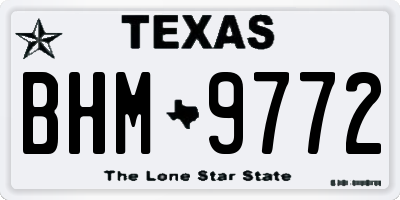 TX license plate BHM9772