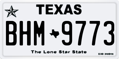 TX license plate BHM9773
