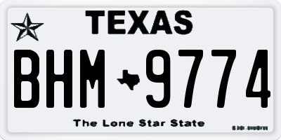 TX license plate BHM9774