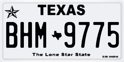 TX license plate BHM9775