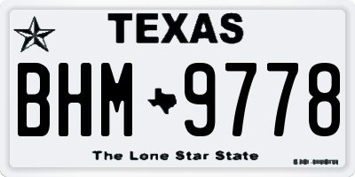TX license plate BHM9778