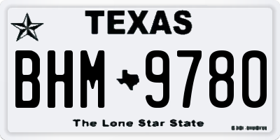 TX license plate BHM9780
