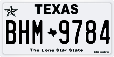 TX license plate BHM9784