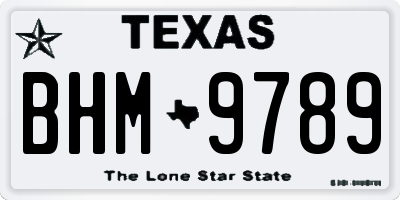 TX license plate BHM9789