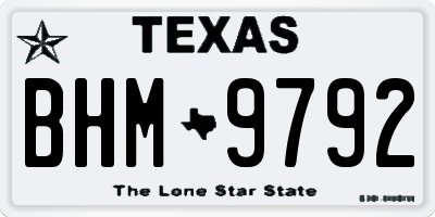 TX license plate BHM9792