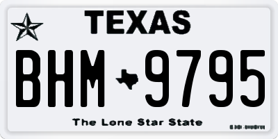 TX license plate BHM9795