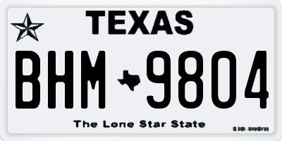 TX license plate BHM9804