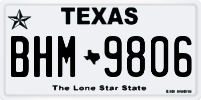 TX license plate BHM9806
