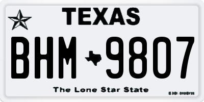 TX license plate BHM9807