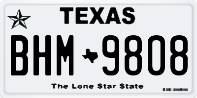 TX license plate BHM9808