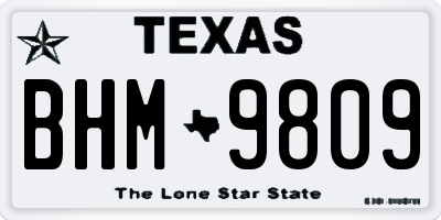 TX license plate BHM9809