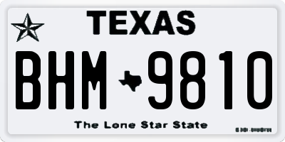 TX license plate BHM9810
