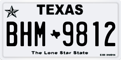 TX license plate BHM9812