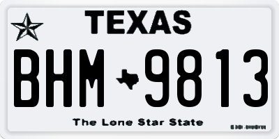 TX license plate BHM9813