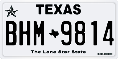 TX license plate BHM9814