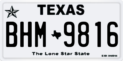 TX license plate BHM9816