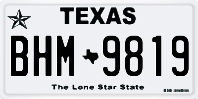 TX license plate BHM9819