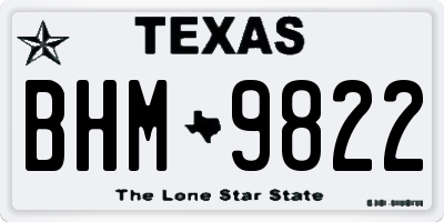 TX license plate BHM9822