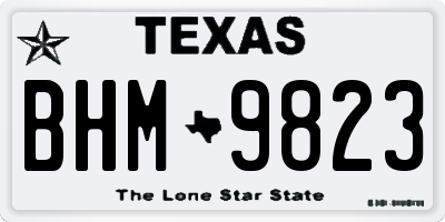 TX license plate BHM9823