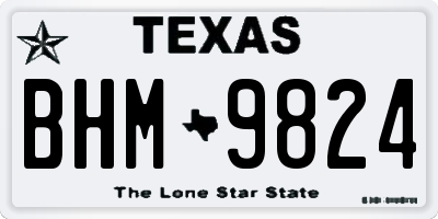 TX license plate BHM9824