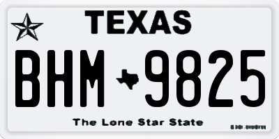 TX license plate BHM9825