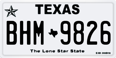 TX license plate BHM9826