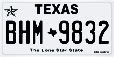 TX license plate BHM9832