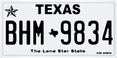 TX license plate BHM9834