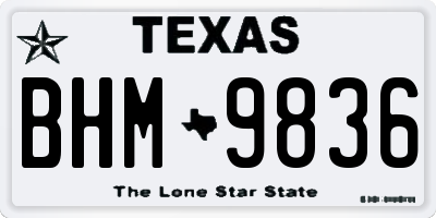TX license plate BHM9836