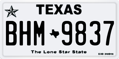 TX license plate BHM9837