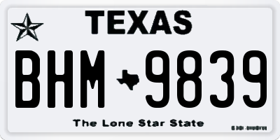 TX license plate BHM9839