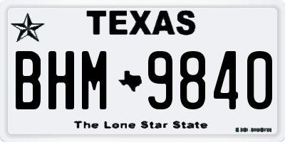 TX license plate BHM9840