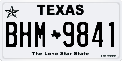 TX license plate BHM9841