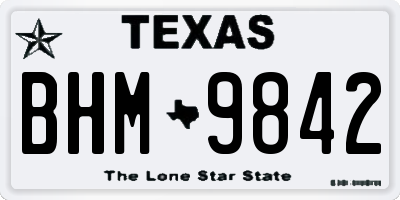 TX license plate BHM9842
