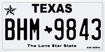 TX license plate BHM9843