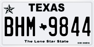 TX license plate BHM9844