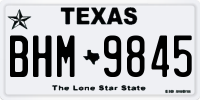 TX license plate BHM9845