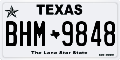 TX license plate BHM9848