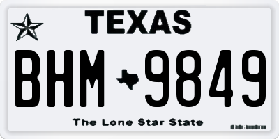 TX license plate BHM9849