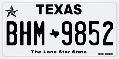 TX license plate BHM9852